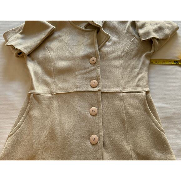 Maclaud Tricot Women's Coat Off White Mid-Length Wool Blend w/Stretch - Picture 5 of 11